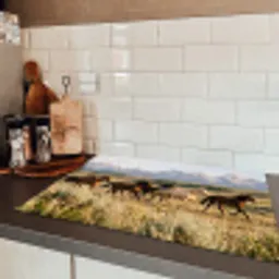 Paarden - Kudde - Bergen - Vrijheid - Wild Inductie beschermer vinyl 3mm klein -sfeer3