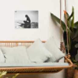 Silhouet - Vrouw - Surfplank - Water tuinposter los doek klein -sfeer7