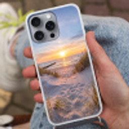 Strand - Zonsondergang - Natuur - Landschap Hoesje iPhone 16 Pro Max met koord klein -sfeer3