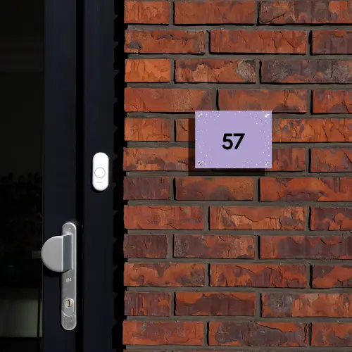 Paars met stippen - Traditioneel Naambord Rechthoek middel -sfeer1-rechthoek-S