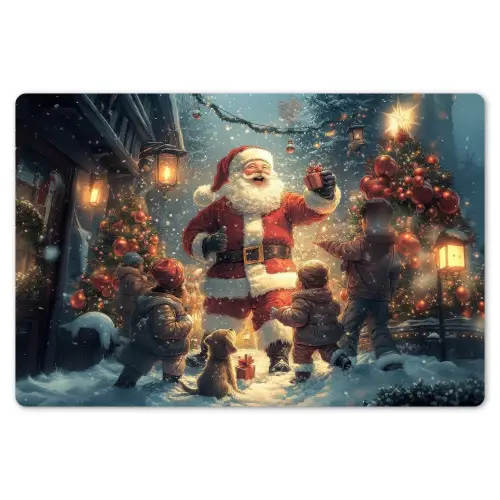 Kerstvreugde - Sneeuw - Kleurrijk Placemat vinyl groot -zzsfeer1_Kitchenyeah-website