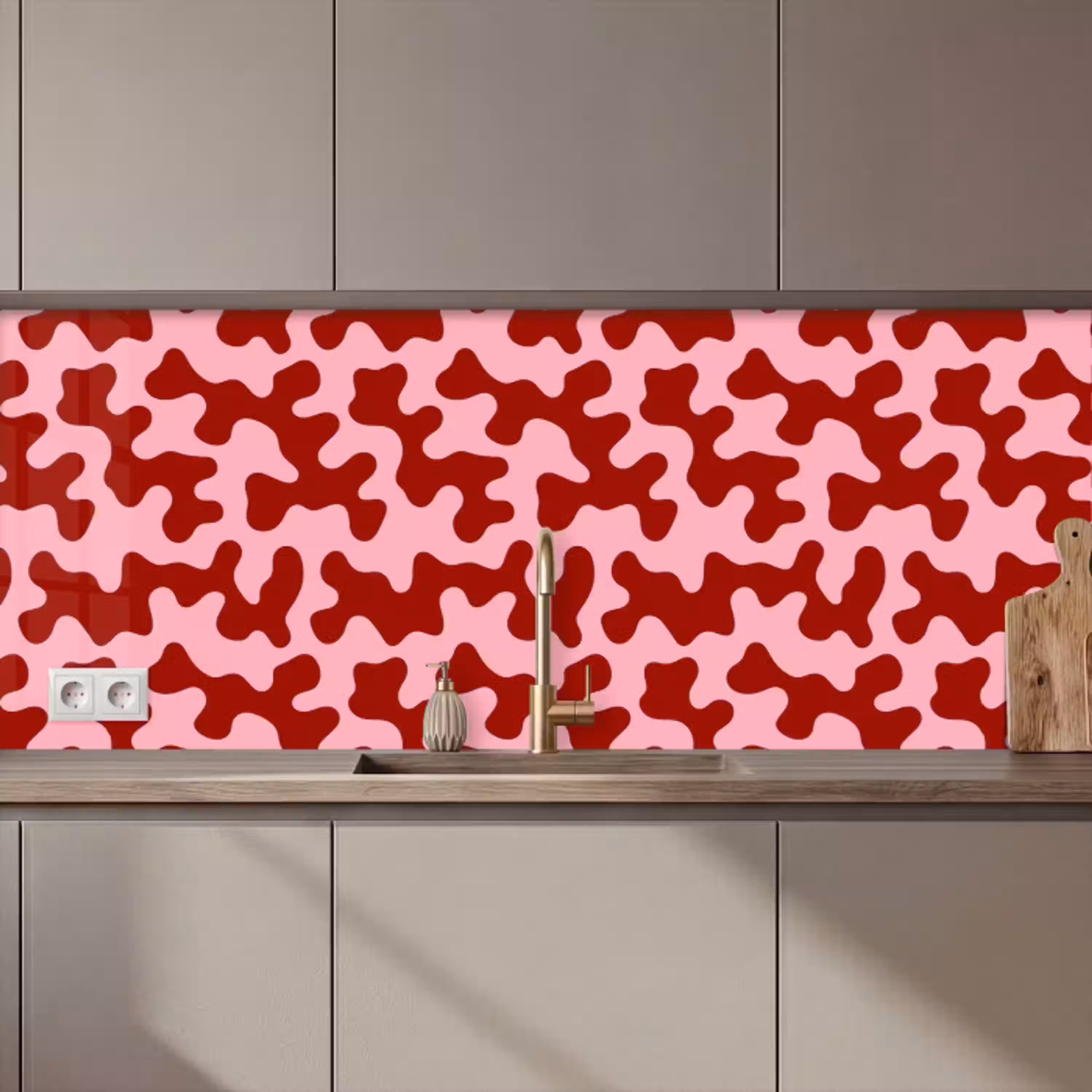 Modern - Abstract - Rood keuken achterwand 2 middel 871 zz_3dshopping