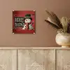 Klassiek - Kerstgroet - Sneeuwpop - Rood plexiglas 5mm klein -sfeer5