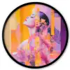 Abstract - Portret - Vrouw - Kleurrijk Fotolijst rond zonder passe partout klein -3d
