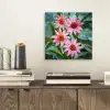 Bloemen - Roze - Glasmozaïek aluminium wit klein -sfeer1