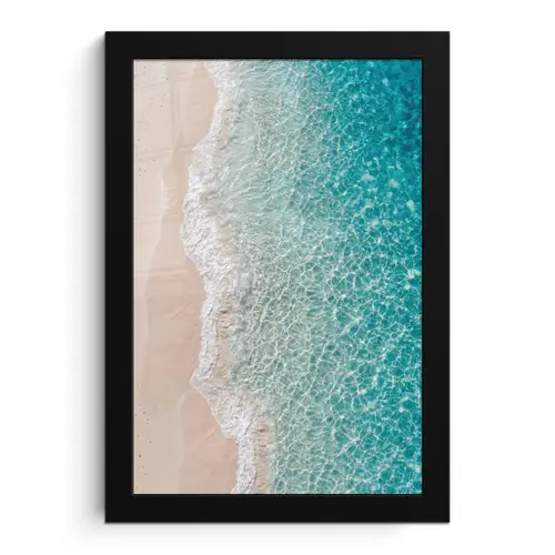 Kust - Zand - Blauw fotolijst zwart zonder passe partout klein -3d