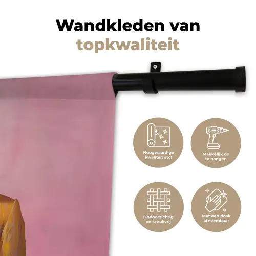 Tijger - Bril - Geel - Jasje Wandkleed katoen klein -sfeer2