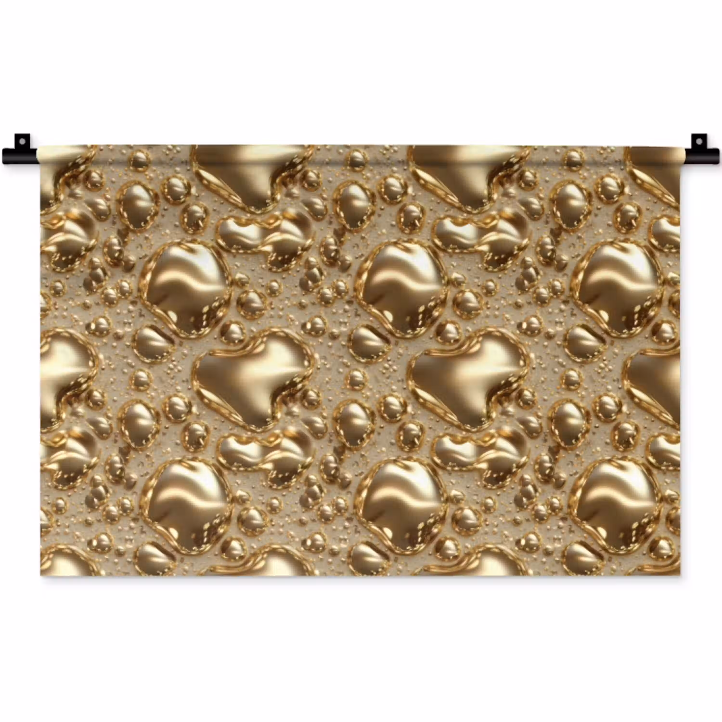 Druppels - Organisch - Goud Wandkleed katoen klein 269 -zz3d