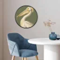 Pelikaan - Wit - Vogel - Klassiek - Natuur Fotolijst rond zonder passe partout klein -sfeer2