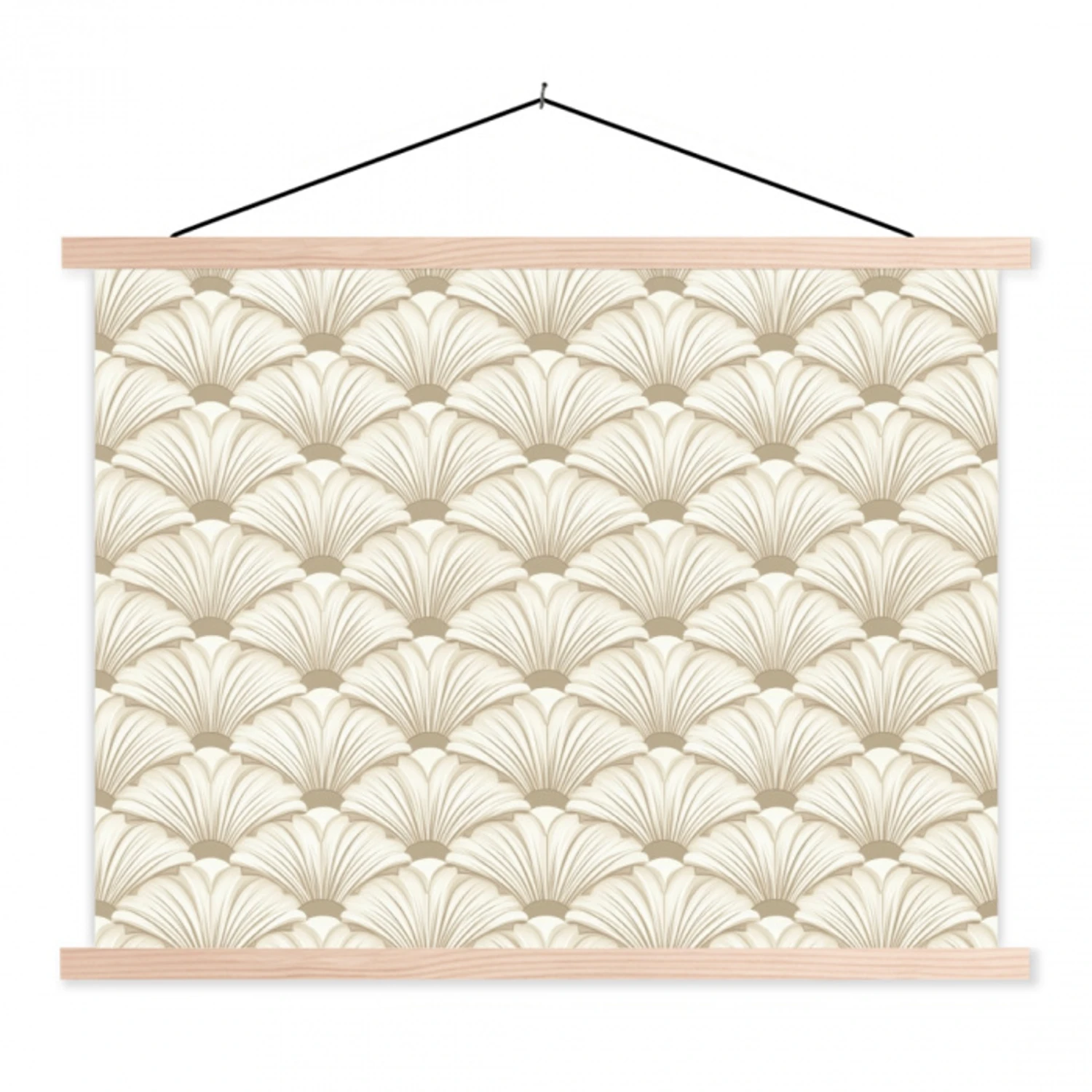 Klassiek - Art - Beige textielposter latten blank klein 122 -3d