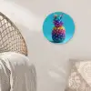 Ananas - Regenboog - Blauw - Popart Wandcirkel kunststof plaat 5mm dik klein -sfeer5