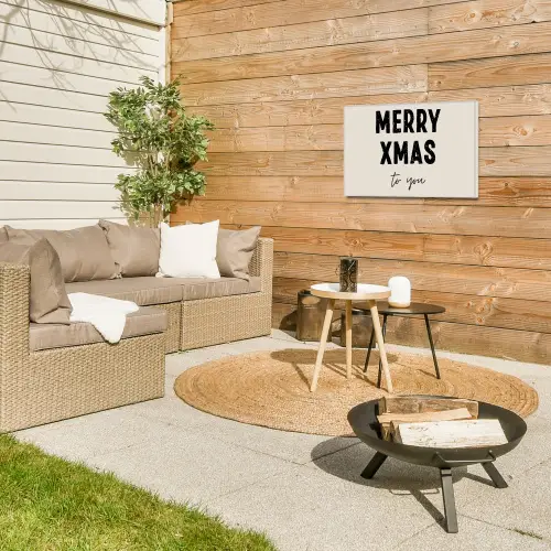 Kerst - Quotes - Merry xmas - Feestdagen - Zwart Tuinposter op houten frame 2 cm dik klein -sfeer2