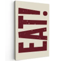 Red - Eten - Vintage - Decoratie Tuinposter op houten frame 2 cm dik klein -3d