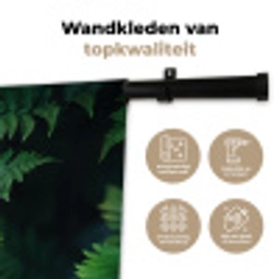 Varenblad - Groen - Structuur - Wazig Wandkleed katoen middel -sfeer2