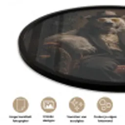 Ijsbeer - Hoed - Bril - Stoel Fotolijst rond zonder passe partout klein -closeup_NL