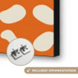 Oranje - Organische vormen - Wit Textielframe zwart klein 947 -USP_ophangsysteemNL