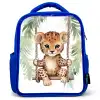 Luipaard - Dier - Kinderen - Jungle Kinderrugzak - Blauw middel -3d