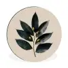 Laurierbladeren - Bloemknoppen - subtiel Wandcirkel aluminium klein -3d