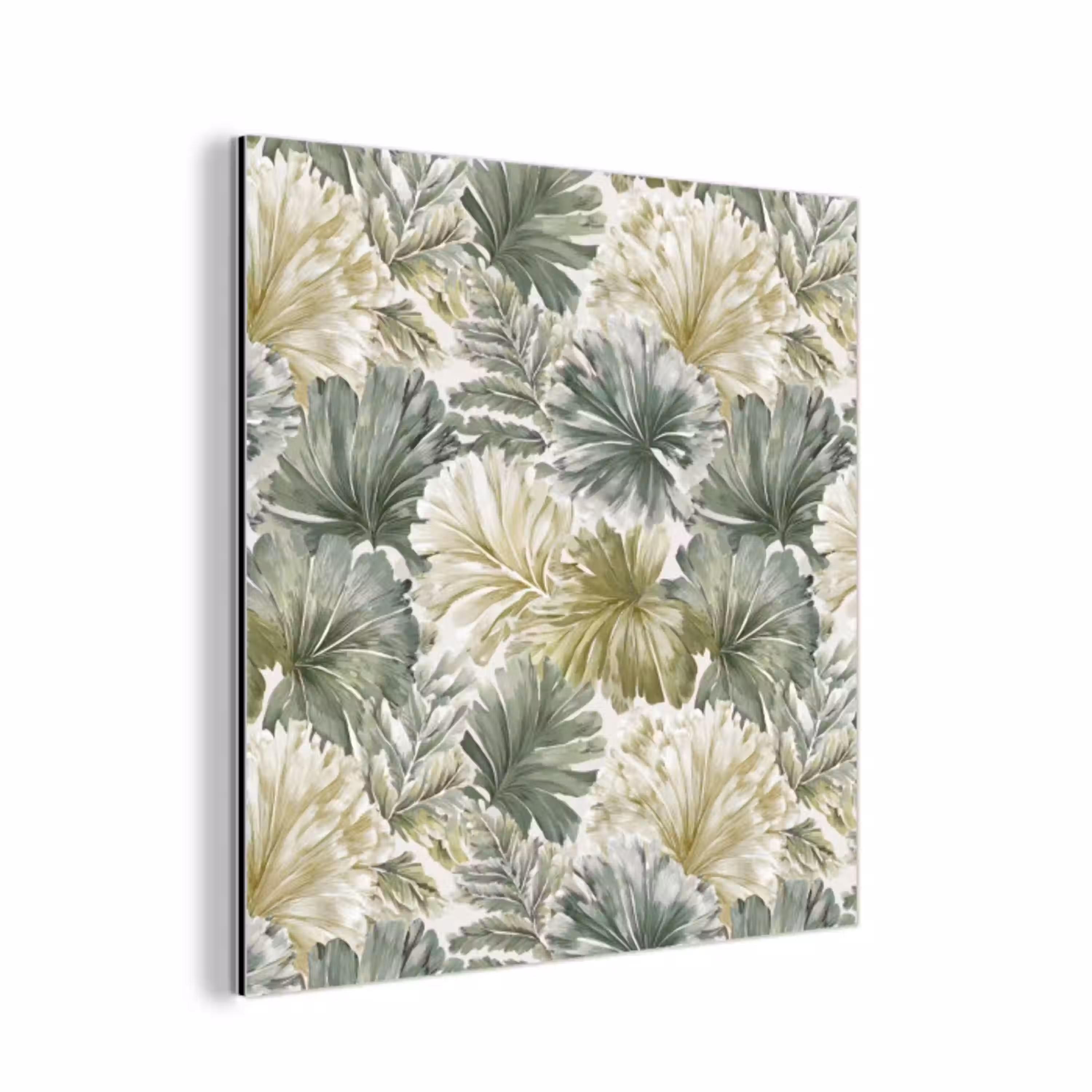 Bladeren - Botanisch - Groen aluminium wit klein 46 -3d