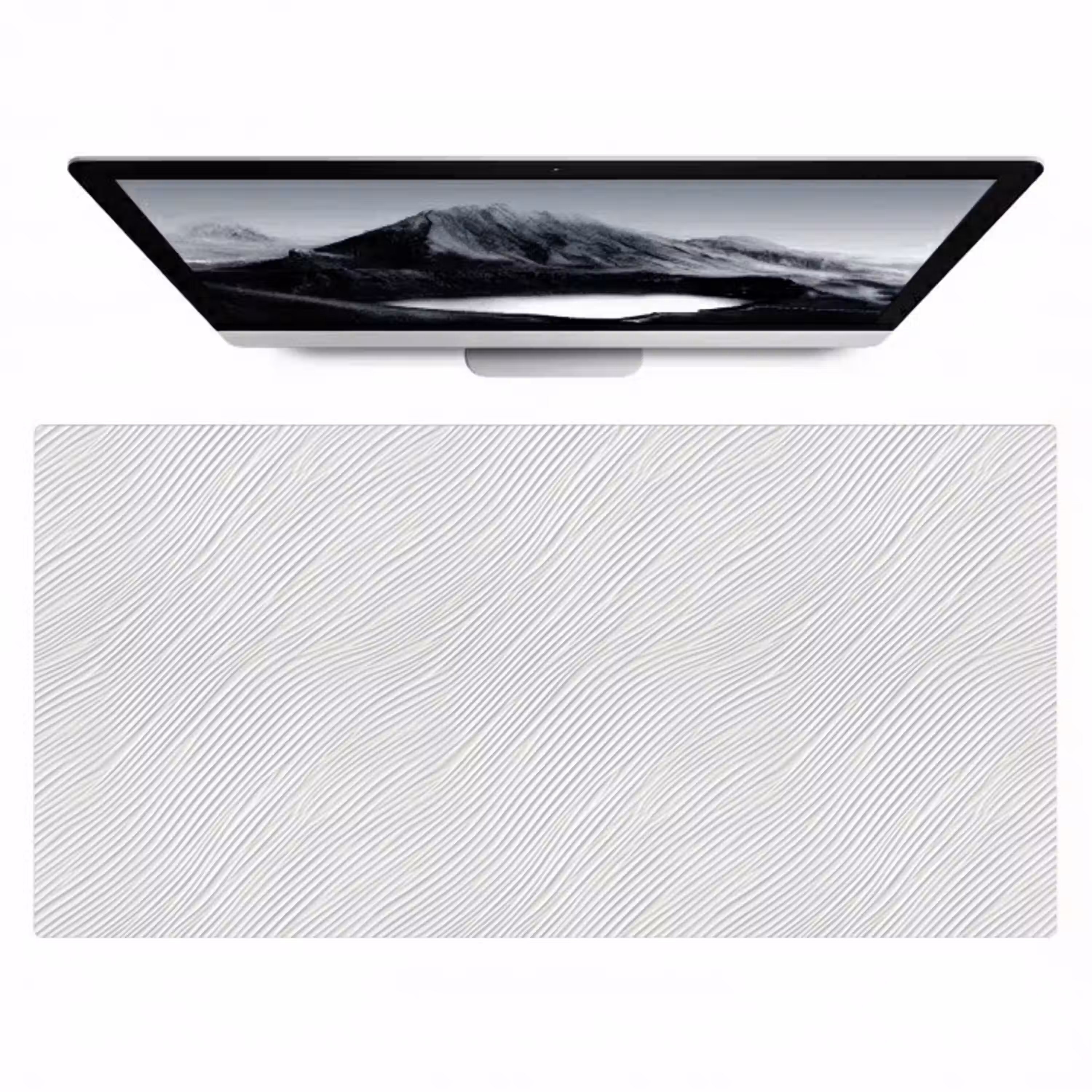 Golven - Ribbels - Wit Muismat XXL klein 681 -zzz3d