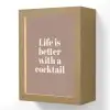 Cocktail - Tekst - Patroon - Wit Light Box met kabel (Wandlamp) klein -3d