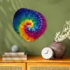 Regenboogkleuren - Spiraal - Kleurrijk Wandcirkel Organisch Forex 3mm klein -sfeer2