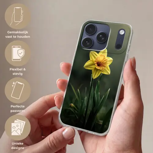 Bloem - Narcis - Gras - Geel Telefoonhoesje iPhone 17 Pro klein -sfeer3_NL