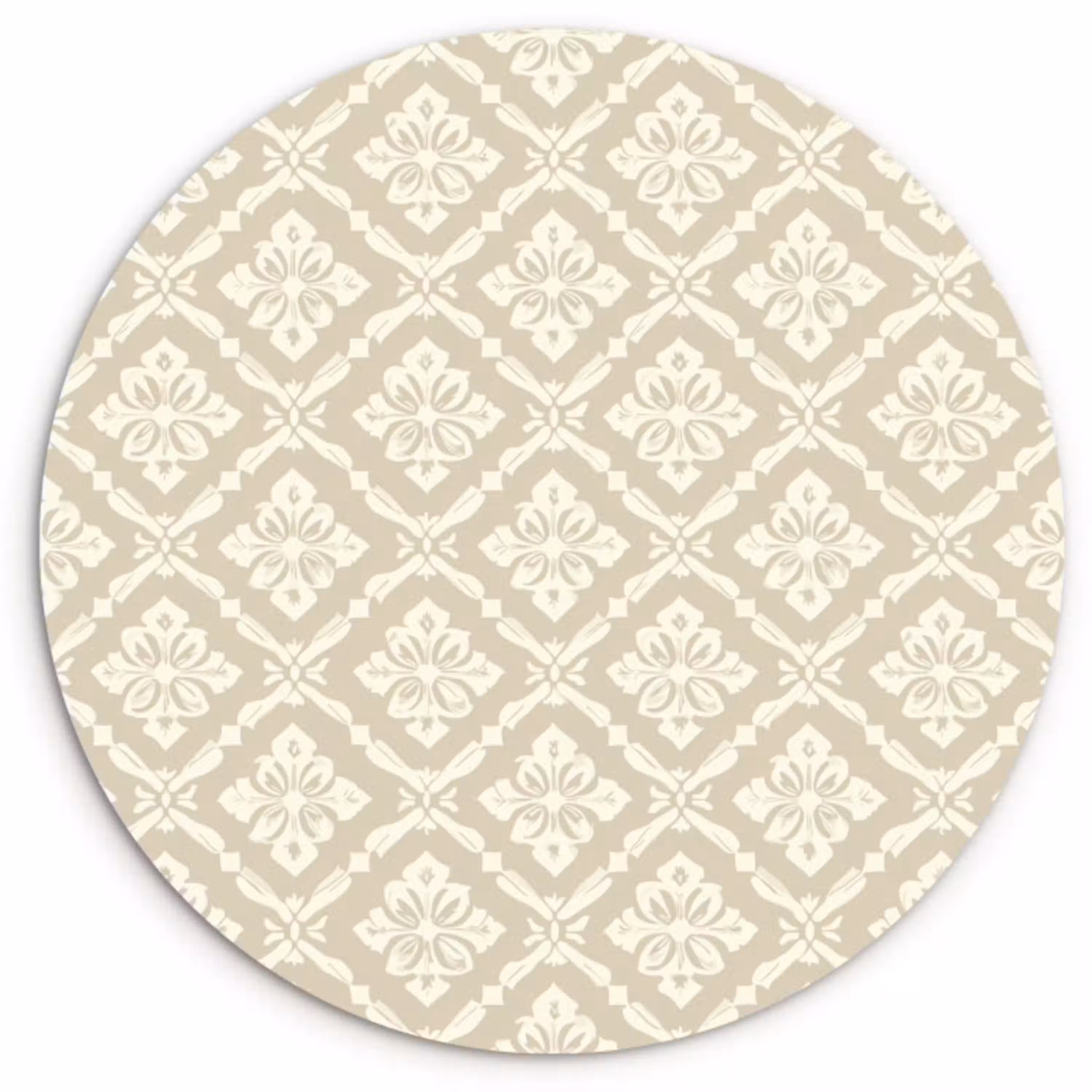 Floraal - Ornament - Beige Wandcirkel kunststof plaat 5mm dik klein 188 -3d