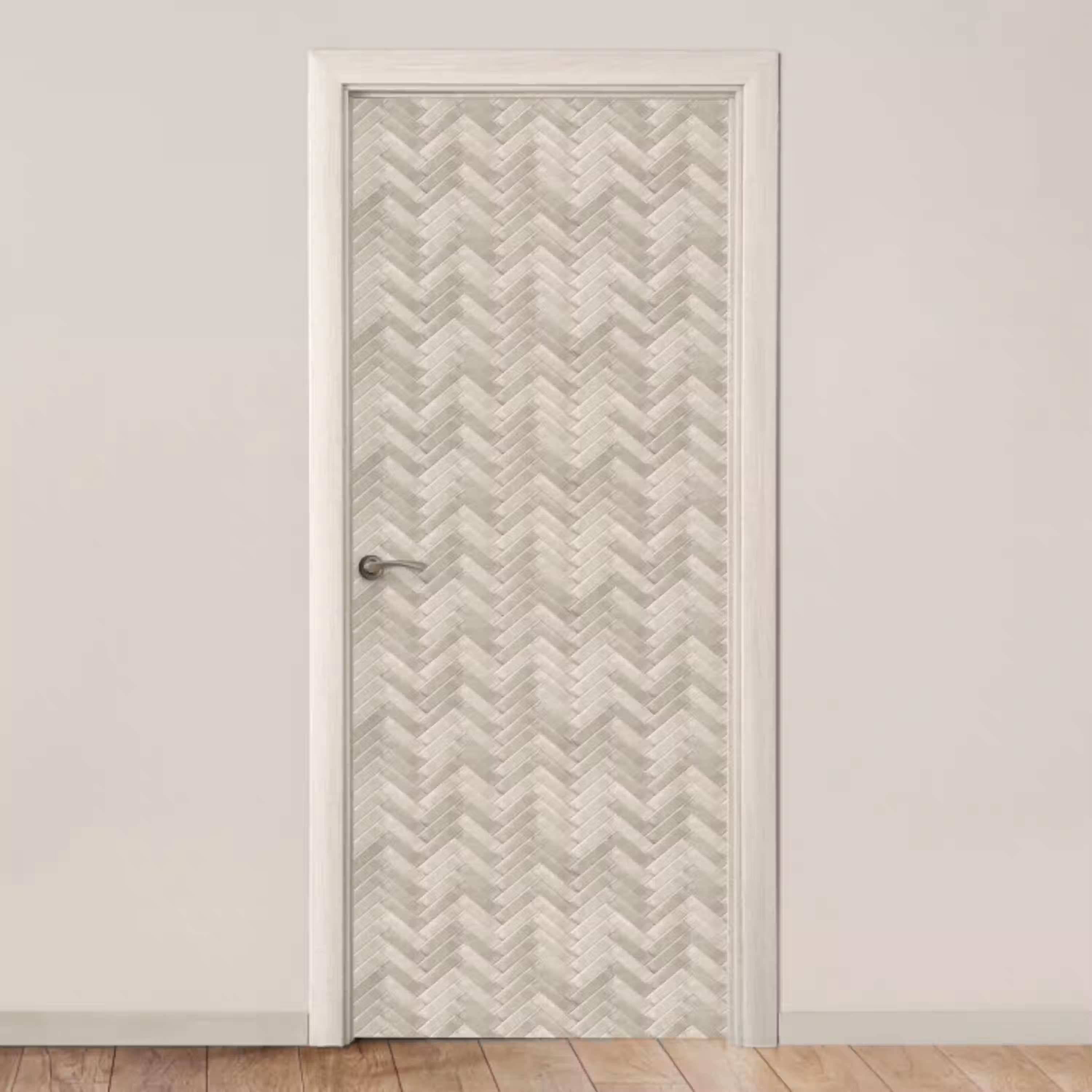 Visgraat - Wandtegel - Beige deurposter klein 289 -3d_beige