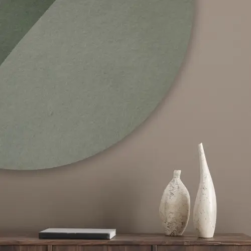 Japandi - Groen - Abstract - Modern Akoestische PET Vilt - Rond klein -sfeer5_closeup