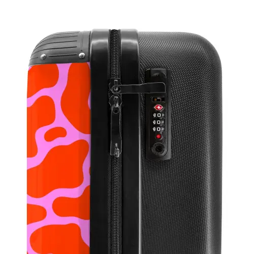 Organisch vlekkenpatroon in rood en roze NBS - Handbagage koffer - Kinderen Unisex middel -slot