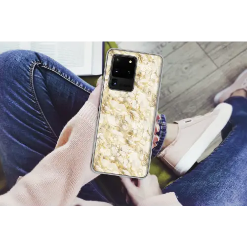 Warm - Gouden - Marmer - Patroon Telefoonhoesje Samsung Galaxy S20 Ultra klein 358 -handS20Ultra