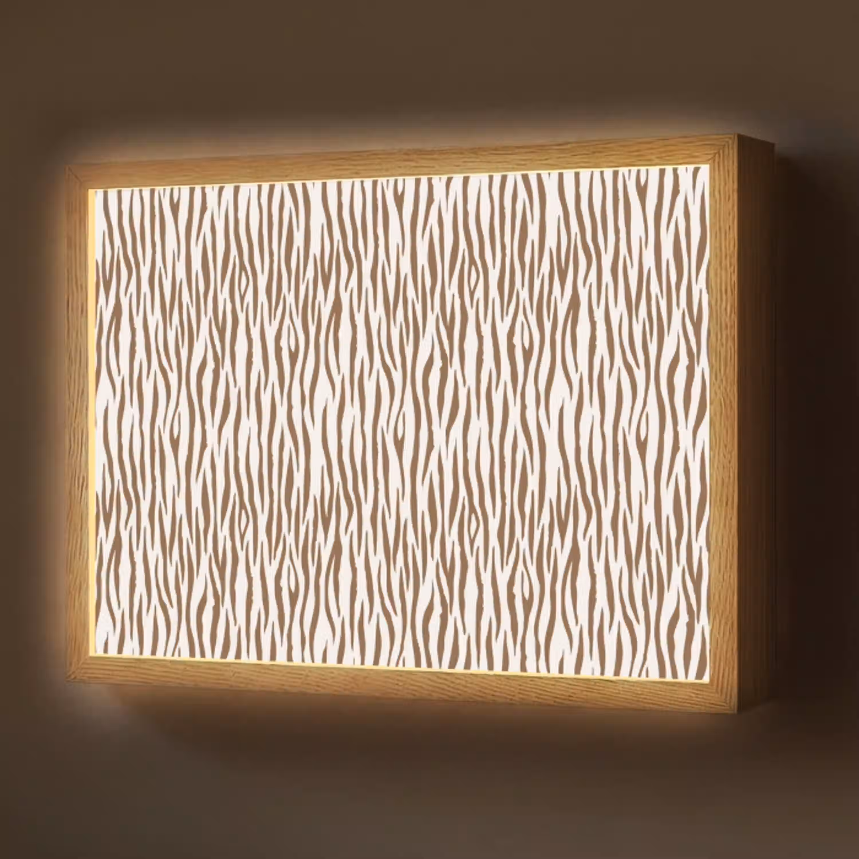Bruin - Patroon - Zebra Light Box met batterij (Wandlamp) middel 907 -z3d_website