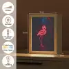 Flamingo - Roze - Neon - Licht Light Box met kabel (Tafellamp) klein -USP_NL