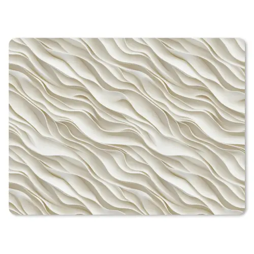 Golven - Wit - Minimalistisch muismat rubber klein 262 -3d