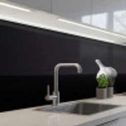 Knoflook - Zwart - Wit keuken achterwand 2 middel -3d_schuin