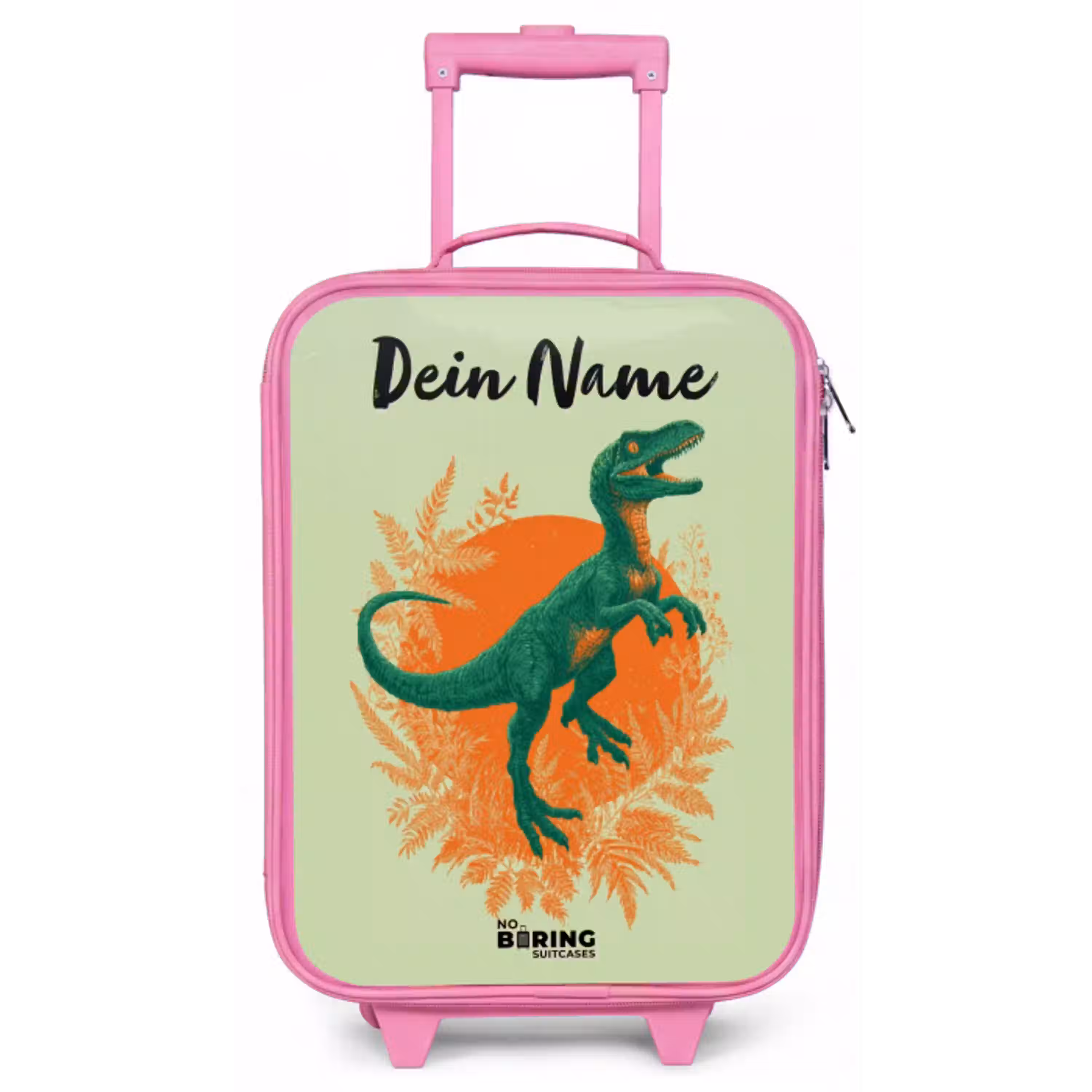 Dino - Natuur - Groen Kinderkoffer - Roze klein -zz3dotto