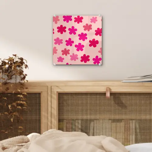 Bloemen - Patroon - Roze plexiglas 5mm klein -sfeer4