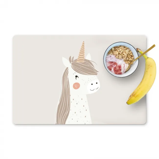 Eenhoorn - Pastel kleuren - Unicorn Placemat vinyl groot -zzzproduct_Kitchenyeah-website