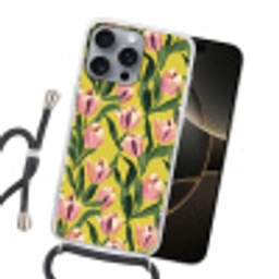 Tulpen - Botanisch - Geel Hoesje iPhone 16 Pro Max met koord klein 804 -sfeer1
