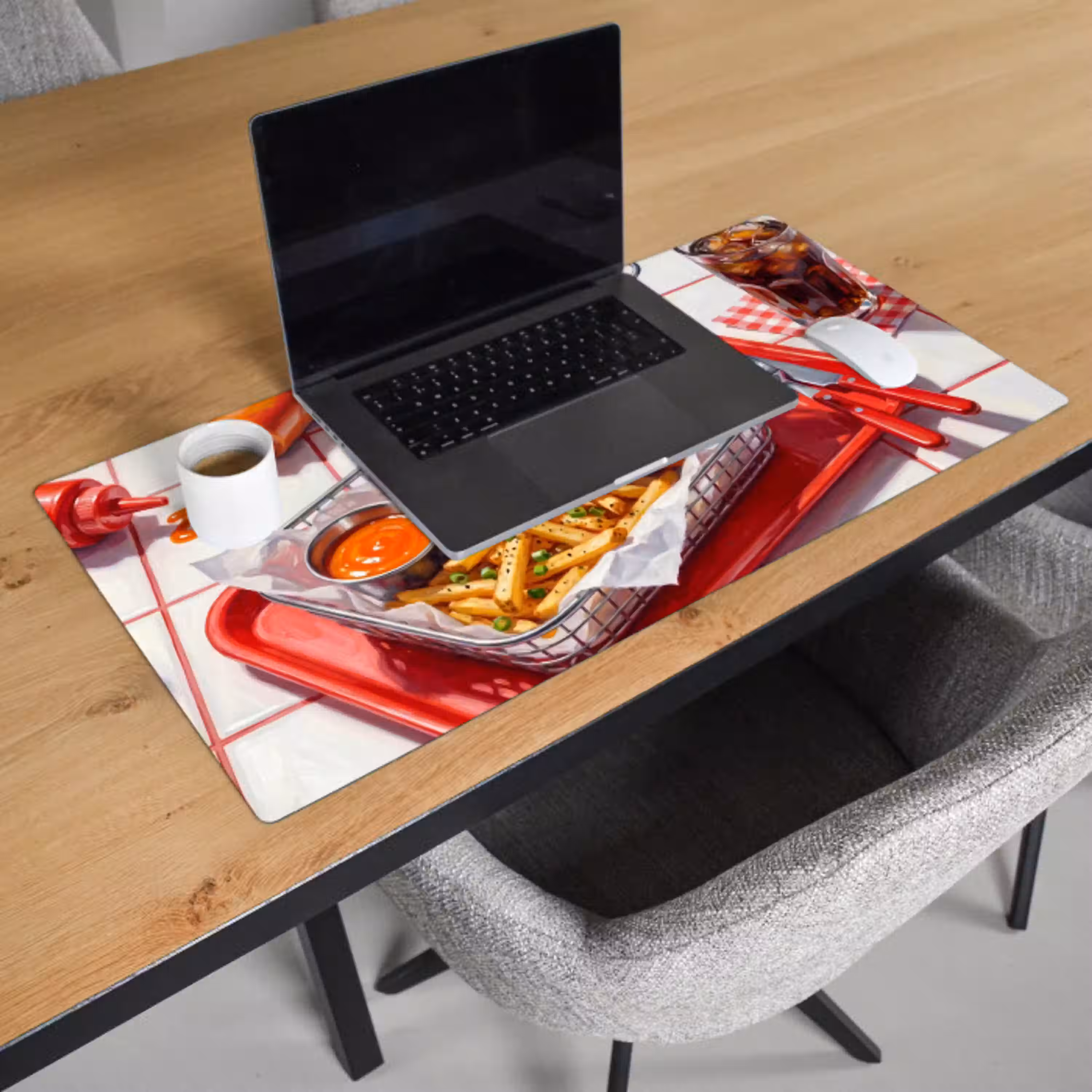 Eten - Hotdog - Fastfood - Modern - Rood Muismat XXL klein -sfeer1