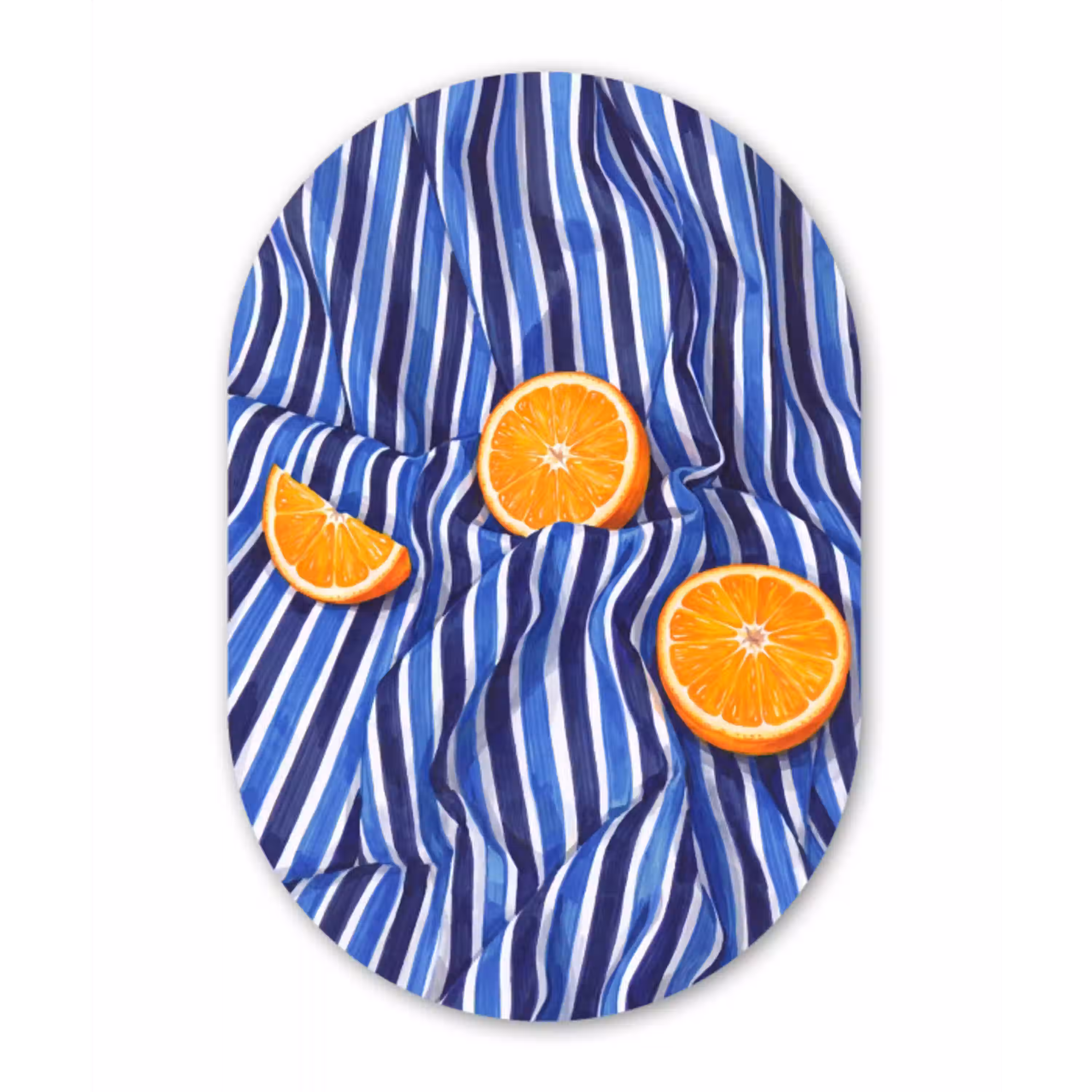 Eten - Fruit - Oranje Wandcirkel Ovaal Glas middel -3d