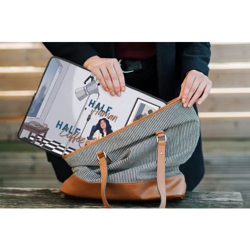 Half human, Half Coffee - Infuus - Koffie laptophoes neopreen klein -tas