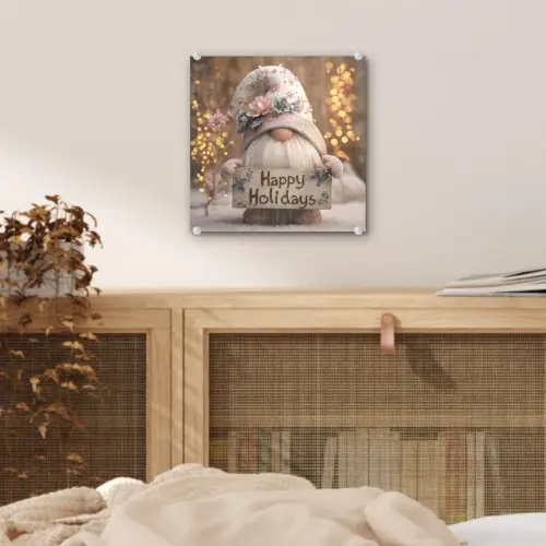 Kerst - Gnome - Bord - Kleurrijk plexiglas 5mm klein -sfeer4