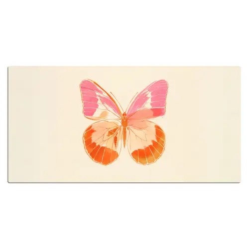 Oranje - Vlinder - Minimalistisch Muismat XXL klein -3d_leeg