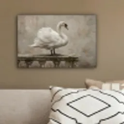 Zwaan - Elegant - Dieren - Wit canvas 2cm klein -sfeer3