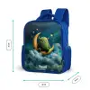 Groen monster op maansikkel Kinderrugzak - Blauw middel -productfoto_formaten