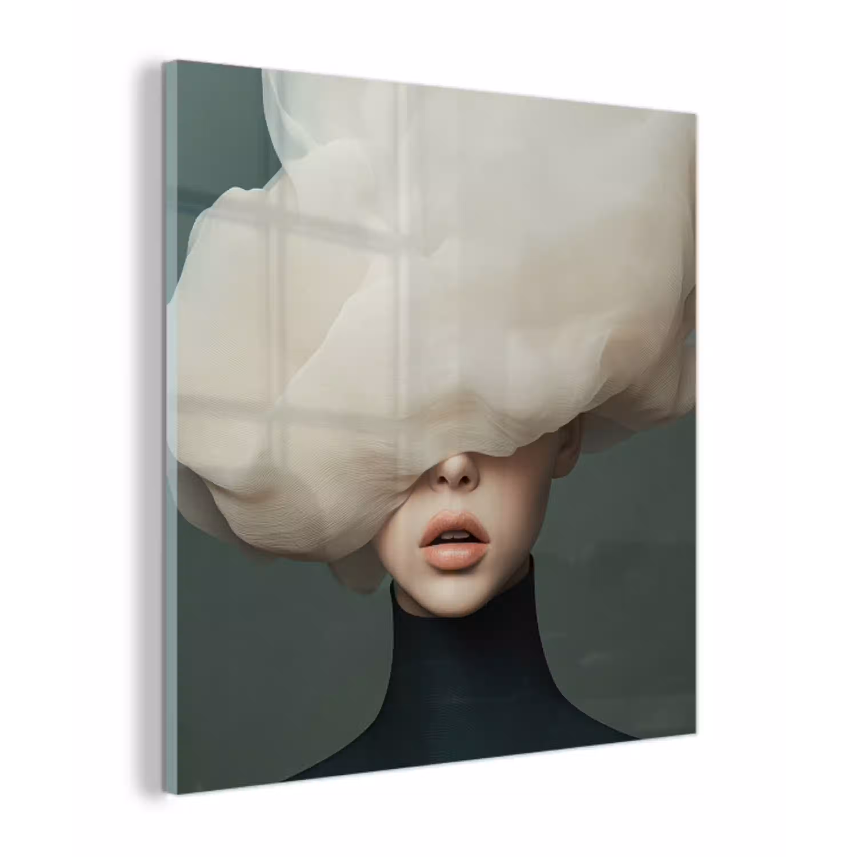 Hoed - Vrouw - Beige plexiglas 5mm klein -z3d