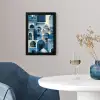 Grafisch - Abstract - Blauw - Wit fotolijst zwart zonder passe partout klein -sfeer4