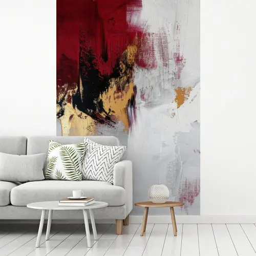 Rood - Marmer - Abstract - Goud - Modern fotobehang vinyl groot -woonkamer